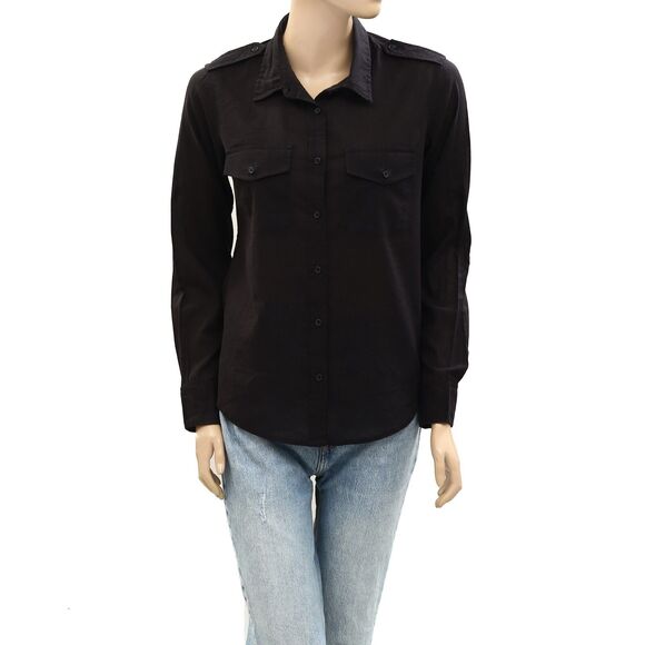 Nili Lotan Jora Tunic Shirt Top Cotton Long Sleeve Buttondown Black S NEW 283749 - Picture 6 of 9